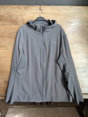 Battle Ultra Track Jacket Mens XL Gray Athletic Fit Hooded Full Zip 51AP500006